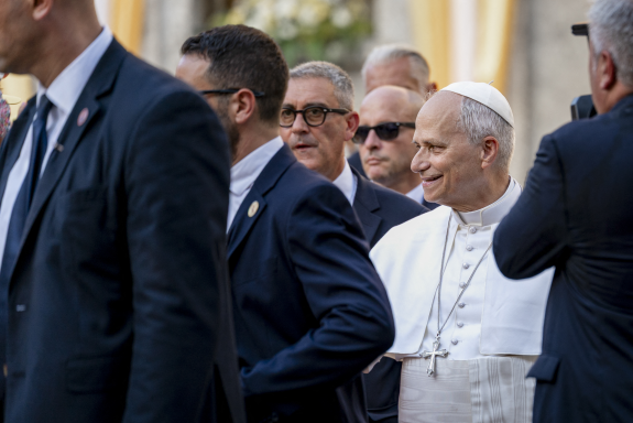Le Pape Léon XIV, à Sant'Angelo Lodigiano, le 20 juin 2026 (photo Silvia Casadei/Middle East Images/AFP).