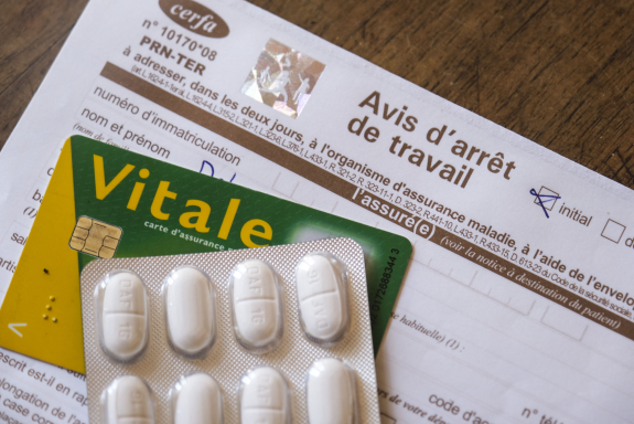 Document Cerfa de déclaration d’arrêt de travail (photo Jean-Michel Delage/Hans Lucas via AFP).