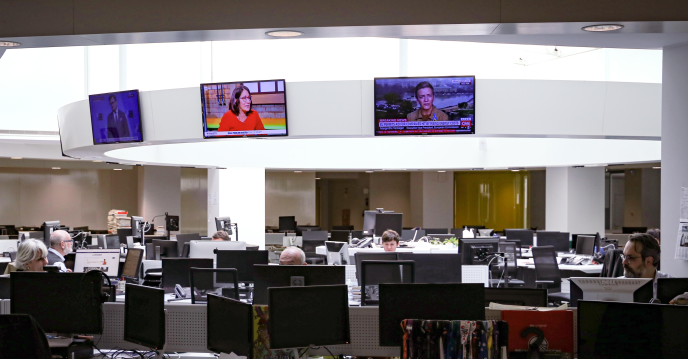 La rédaction de La Stampa, à Turin (photo Gedi).