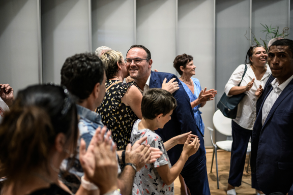 Damien Abad, à Oyonnax, lors du second tour des élections législatives, en juin 2022 (photo Jeff Pachoud/AFP).