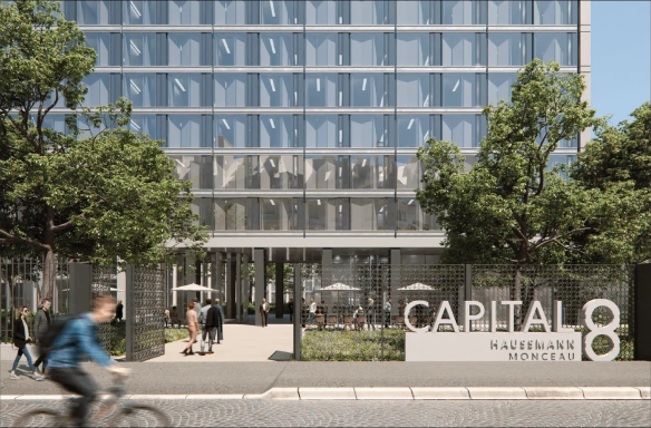 L'immeuble de bureaux Capital 8, au 32 rue de Monceau, à Paris (photo D.R.).