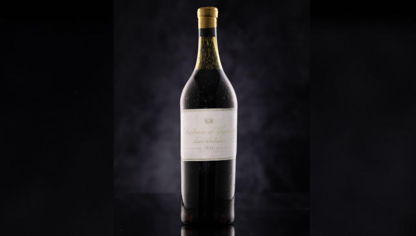 La bouteille d'Yquem 1811 proposée à la vente par Farran Enchères (photo D.R.).