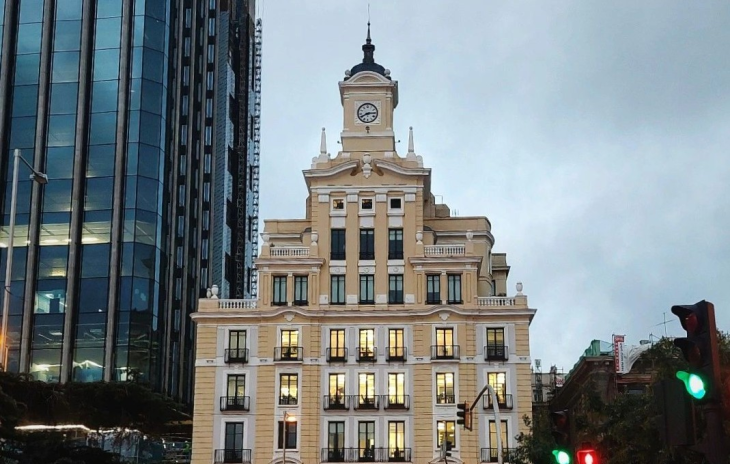L'immeuble du Crédit Agricole, à Madrid (photo D.R.).