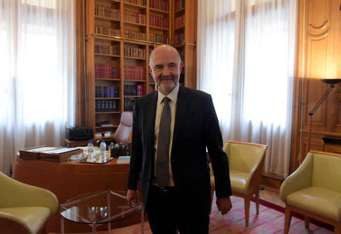 Pierre Moscovici en 2020, dans ce qui était encore son bureau, à la Cour des comptes, rue Cambon à Paris (Photo by Eric Piermont / AFP).