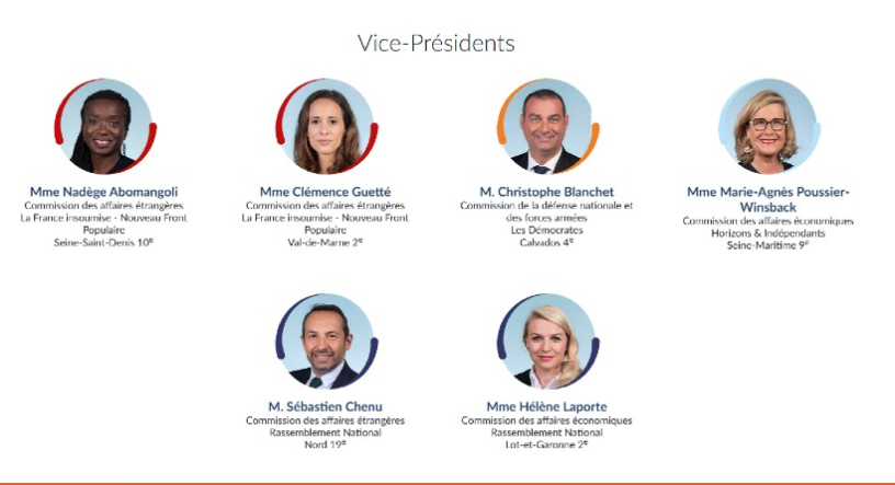 Les actuels vice-présidents de l'Assemblée nationale (photo D.R.).