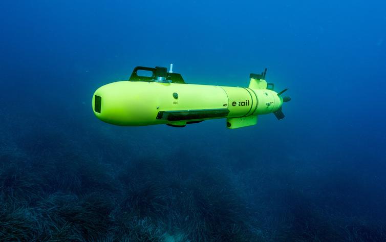 Un drone sous-marin créé par Exail Technologies,  groupe industriel spécialisé dans les technologies de pointe en matière de robotique, de navigation, d’aérospatiale et de photonique (photo D.R.).