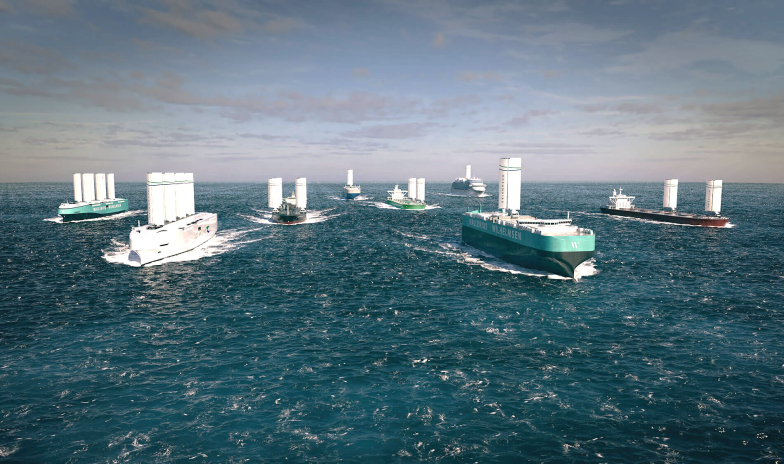 Modélisation 3D de différents projets de cargos à voile, développés par la société Alfa Laval (illustration D.R.).