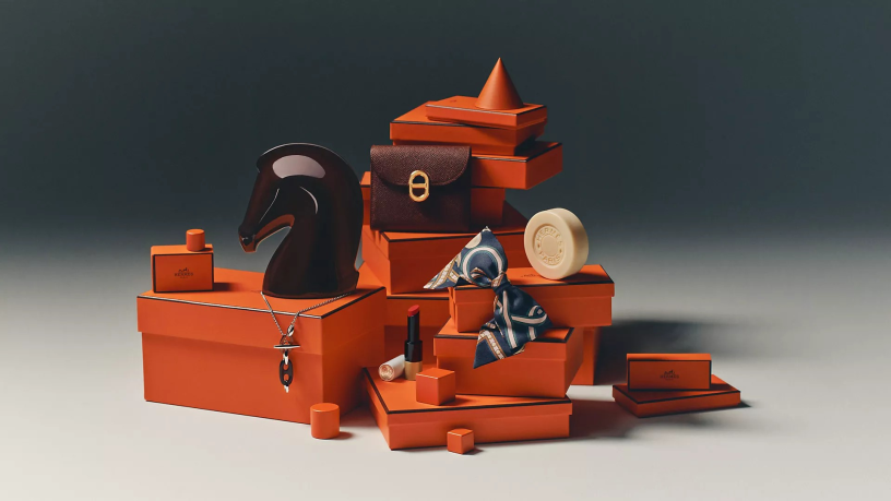 Produits de la maison Hermès, fondée 1837 par Thierry Hermès, à Paris (photo D.R.).