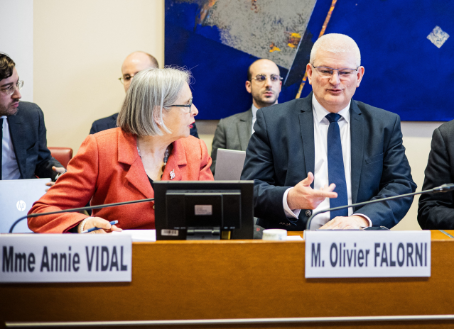 Annie Vidal et Olivier Falorni, en commission à l'Assemblée Nationale (photo Amaury Cornu / AFP).