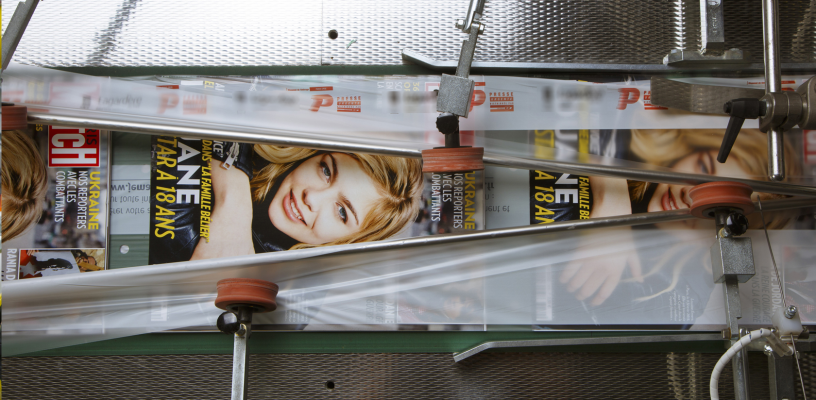 Routage du magazine Paris Match, au sein d'une usine du groupe Maury (photo D.R.).