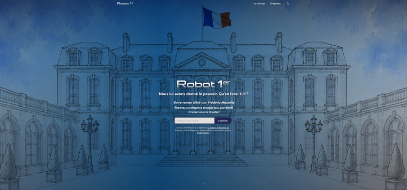 Robot 1er, le roman-feuilleton de Frédéric Mazzella (illustration D.R.).