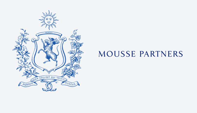 Le blason en page d'accueil sur site Mousse Partners (image D.R.).