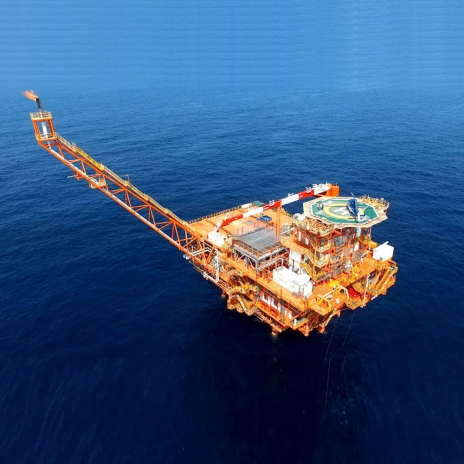 La plateforme Marlin, exploitée par Foxtrot sur le bloc gazier CI-27 (photo D.R.).