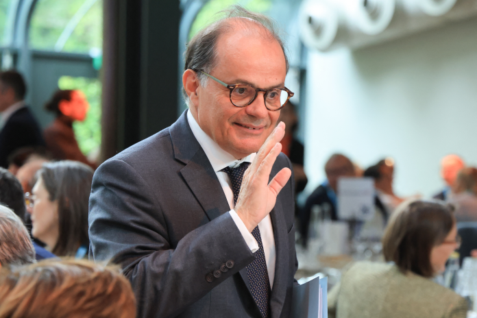 Emmanuel Moulin, le nouveau Gouverneur de la Banque de France, lors du Paris Finance Forum (PFF), le 9 juin 2026 au Pavillon Gabriel (photo Ludovic Marin/AFP).