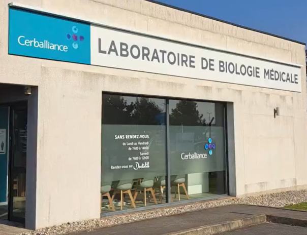 Façade d'un laboratoire du réseau Cerballiance (photo D.R.).