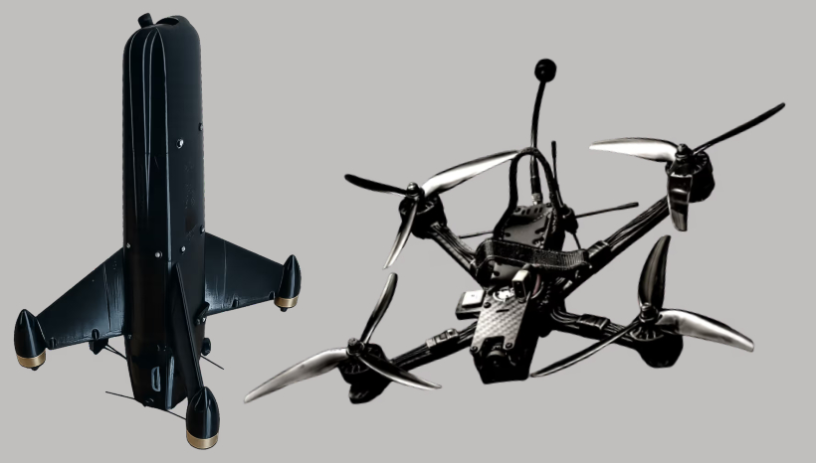 L'Interceptor et le Matrix 7, deux drones commercialisés par Powerus (photo D.R.).