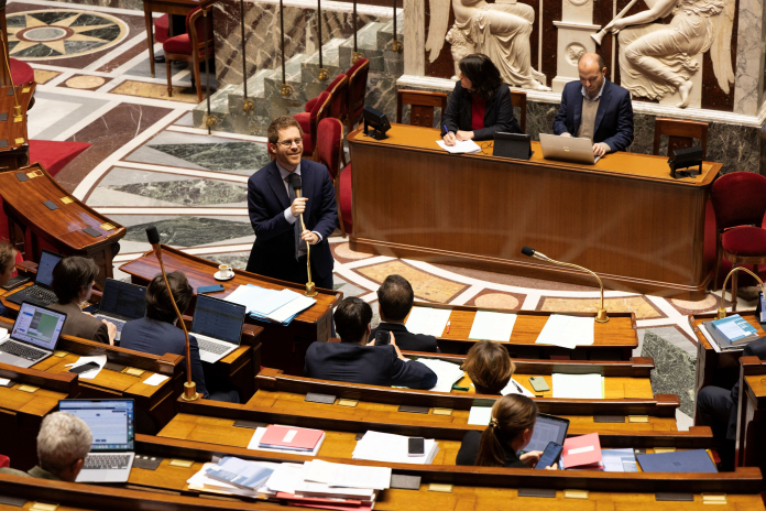 David Amiel, le ministre des Comptes publics, lors de l'examen du PLFSS 2027, la semaine dernière à l'Assemblée nationale (photo Quentin de Groeve/Hans Lucas/AFP).