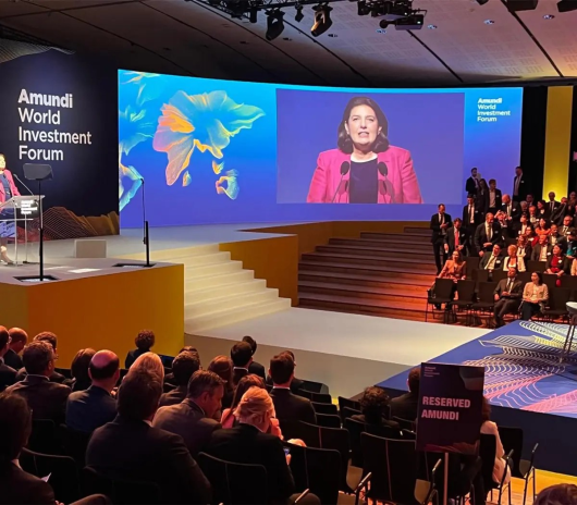 Valérie Baudson, directrice générale d'Amundi, lors de l'édition 2025 du Amundi World Investment Forum (Photo D.R.).