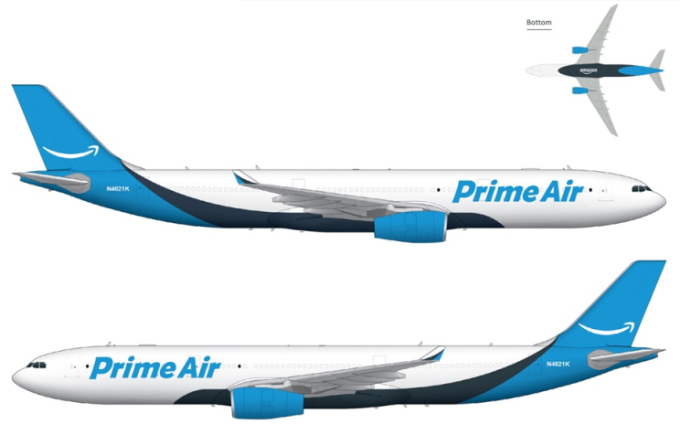 Maquette du futur A330 cargo "Prime Air", pour Amazon (illustration Airbus).