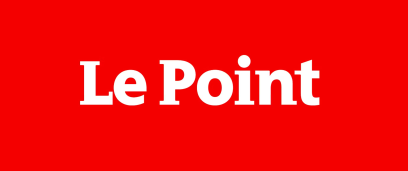Le célèbre logo rouge du magazine Le Point, fondé en Fondé en 1972 sur le modèle des news magazines américains et propriété d'Artémis depuis 1992 (photo D.R.).
