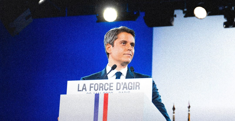Gabriel Attal, lors de son récent meeting parisien (photo D.R.).