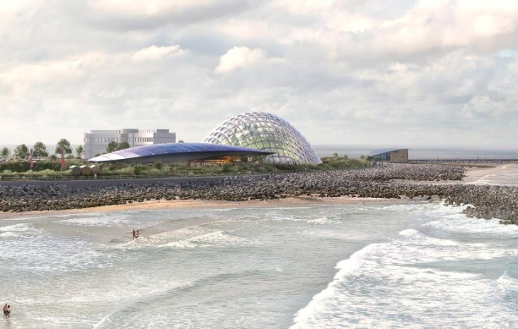 Vue 3D du futur Eden Project Morecamb (illustration D.R.).