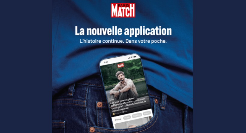 La nouvelle application du magazine Paris Match (photo D.R.).