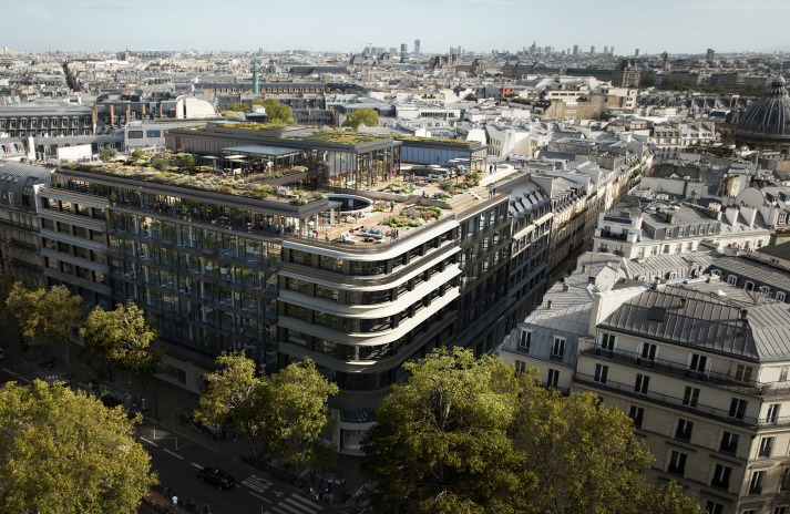 Le nouveau visage de l'emblématique immeuble "Aux Trois Quartiers", boulevard de la Madeleine à Paris (illustration D.R.).