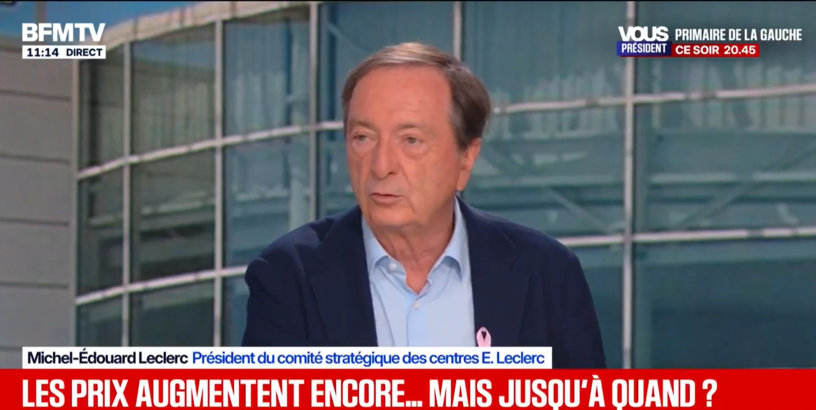 Michel-Édouard Leclerc sur BFMTV (photo D.R.).