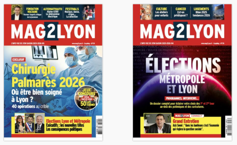 Le mensuel régional Mag2Lyon (photo D.R.).