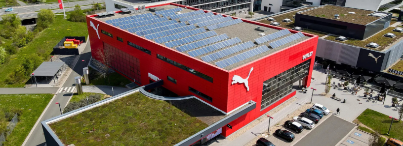 Le magasin d'usine à côté du siège de Puma à Herzogenaurach en Allemagne (photo Puma).