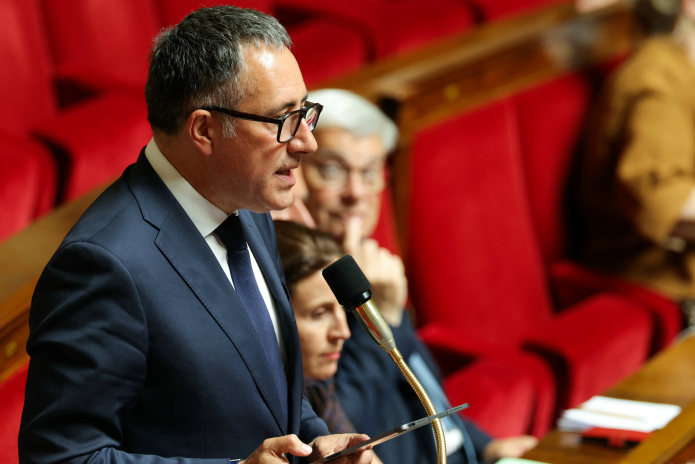 Xavier Albertini, l'un des rapporteurs du projet de loi RIPOST, le 16 juin 2026 à l'Assemblée (photo Thomas Samson/AFP).