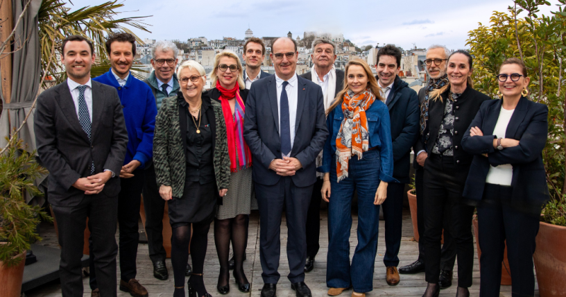Jean Castex, avec Mercedes Erra et le Conseil d'administration de la Fondation Face (photo D.R.).
