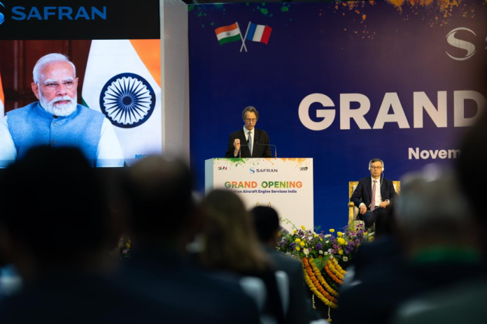 Olivier Andriès, lors d'un voyage en Inde, en novembre 2025 (photo Safran).