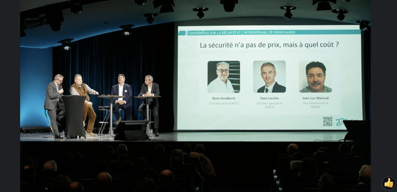 Yann Leriche (à droite), lors de la Conférence sur la sécurité et l’interopérabilité ferroviaire (photo D.R.).