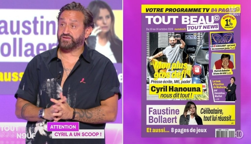 Cyril Hanouna présentant son nouveau magazine hebdomadaire lors de son émission sur W9 (photo D.R.).
