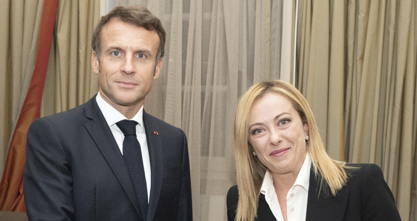 Emmanuel Macron et Giorgia Meloni - Filippo Attili/ZUMA/REA