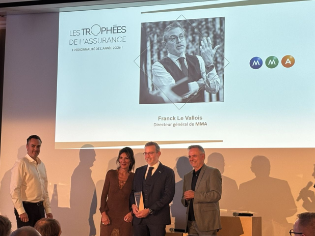 Franck Le Vallois, aux Trophées de l'assurance (photo D.R.).