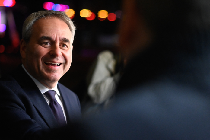 Xavier Bertrand, président de la région Hauts-de-France, lors d'un déplacement à Besançon (photo Sébastien Bozon / AFP).