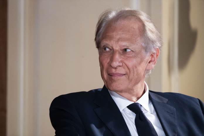 Dominique de Villepin, à l'Académie du Climat, le 2 septembre 2026 à Paris (photo Magali Cohen/Hans Lucas/AFP).