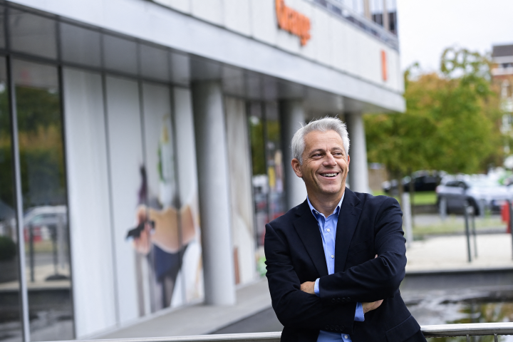 Xavier Pichon, PDG d’Orange Belgique, au siège d’Orange à Bruxelles - LAURIE DIEFFEMBACQ / BELGA MAG / BELGA VIA AFP 