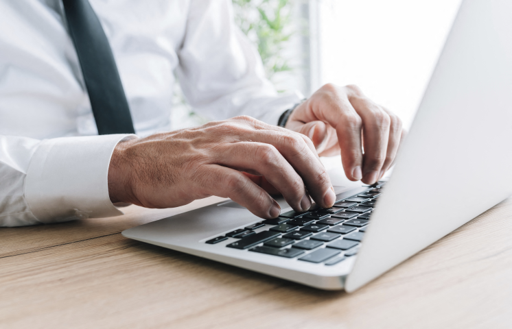 Man working on laptop