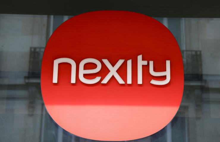 Cette photographie, prise à Paris le 26 avril 2024, montre le siège social de la société française de promotion immobilière Nexity. (Photo : Ludovic MARIN / AFP)
