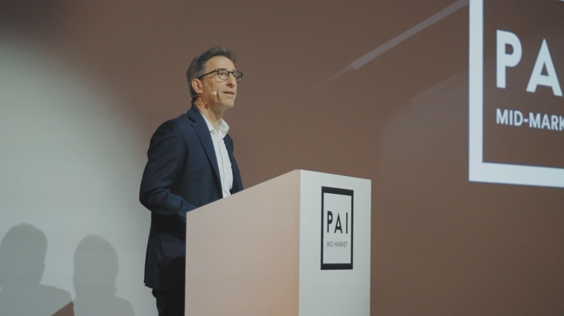 Stefano Drago, associé fondateur de la stratégie Mid-Market de PAI Partners, lors de l'édition 2026 des Annual General Meetings des fonds Flagship et Mid-Market. © PAI Partners