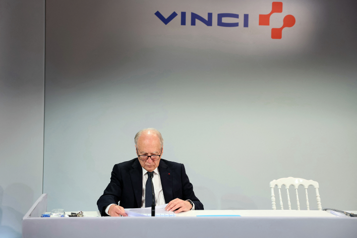 Xavier Huillard, président-directeur général de Vinci (Photo by Alain JOCARD / AFP)