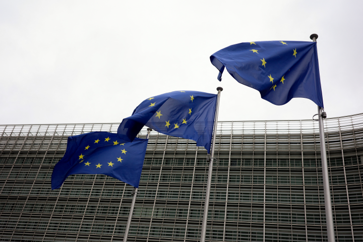 Drapeaux européens. Photo by Alberto Pezzali / NurPhoto / NurPhoto via AFP