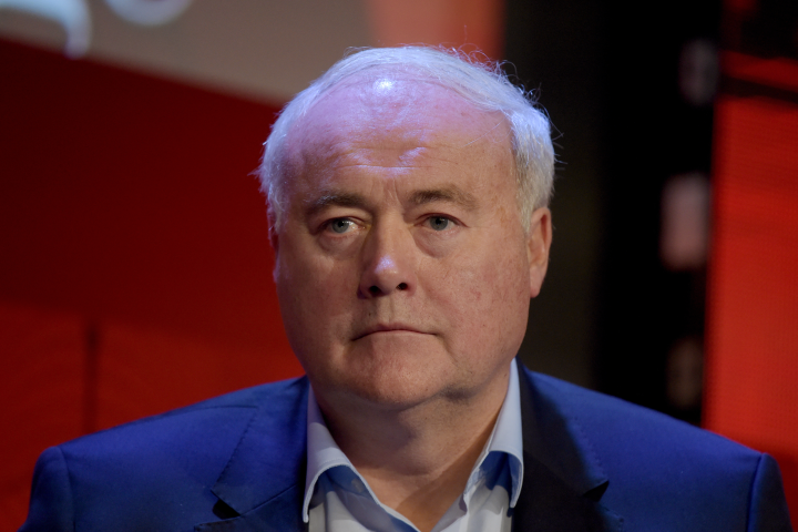 Jean-Marc Chéry, le directeur général de  STMicroelectronics (Photo by ERIC PIERMONT / AFP)