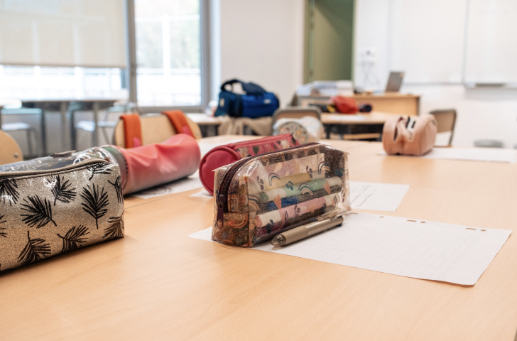 Salle de classe. Photo by Adrien Nowak / Hans Lucas / Hans Lucas via AFP