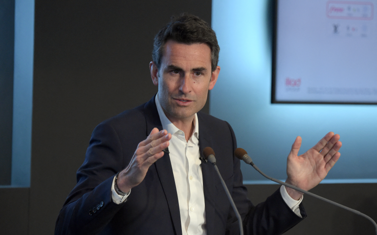 Thomas Reynaud, le directeur général d'Iliad  - Photo by Eric PIERMONT / AFP