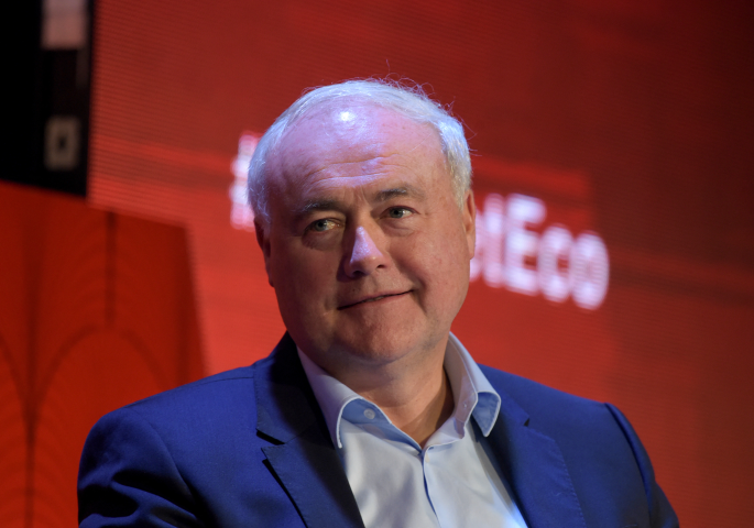 Jean-Marc Chéry, le directeur général de STMicroelectronics (Photo by ERIC PIERMONT / AFP)